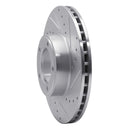 R1 71-97 Jaguar XJS Front Right Drilled & Slotted Silver Brake Rotor