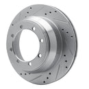 R1 99-04 Ford F-350 Super Duty 4WD Rear Left Drilled & Slotted Silver Brake Rotor