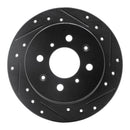 R1 90-01 Acura Integra Front & Rear Drilled & Slotted Black Brake Rotor Set