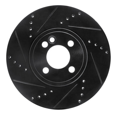 R1 07-15 Mini Cooper (Excl Clubman) Front Left Drilled & Slotted Black Brake Rotor