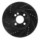 R1 07-15 Mini Cooper (Excl Clubman) Front Left Drilled & Slotted Black Brake Rotor