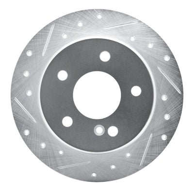 R1 94-98 Mercedes-Benz C220 Rear Left Drilled & Slotted Silver Brake Rotor
