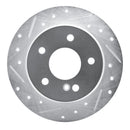 R1 94-98 Mercedes-Benz C220 Rear Left Drilled & Slotted Silver Brake Rotor