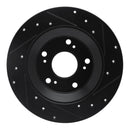 R1 00-09 Honda S2000 Rear Drilled & Slotted Black Brake Rotor Set