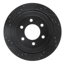 R1 07-17 Ford ExpeditIon Front & Rear Drilled & Slotted Black Brake Rotor Set