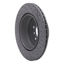 R1 07-19 BMW X5 Rear Left Drilled & Slotted Geo-Carbon Rotor