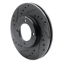 R1 84-87 Toyota Cressida Front Left Drilled & Slotted Black Brake Rotor