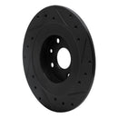 R1 01-05 Mazda Miata Rear Left Drilled & Slotted Black Brake Rotor