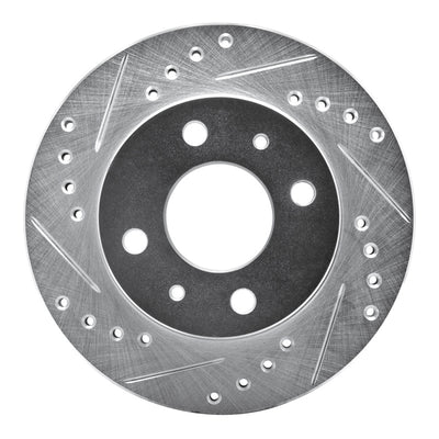 R1 95-00 Nissan Lucino (Mexico) Front Left Drilled & Slotted Silver Brake Rotor