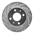R1 95-00 Nissan Lucino (Mexico) Front Left Drilled & Slotted Silver Brake Rotor