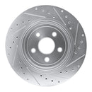 R1 06-10 Jeep Grand Cherokee Rear Left Drilled & Slotted Silver Brake Rotor
