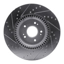 R1 18-20 Genesis G80 Front Right Drilled & Slotted Silver Brake Rotor