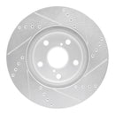 R1 06-15 Lexus GS300 Front Drilled & Slotted Silver Brake Rotor Set