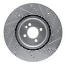 R1 13-13 Mini Cooper (Excl Clubman) Front Left Drilled & Slotted Silver Brake Rotor