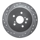 R1 08-13 Toyota Highlander Rear Drilled & Slotted Silver Brake Rotor Set