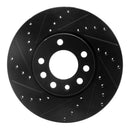 R1 03-11 Cadillac BLS (Mexico) Front Left Drilled & Slotted Black Brake Rotor