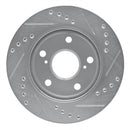 R1 91-94 Toyota Previa Front Left Drilled & Slotted Silver Brake Rotor