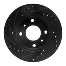 R1 89-13 Infiniti G20 Front Right Drilled & Slotted Black Brake Rotor