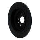 R1 14-16 Acura MDX Rear Left Drilled & Slotted Black Brake Rotor