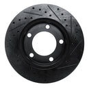 R1 94-96 Ford F-150 4WD Front Left Drilled & Slotted Black Brake Rotor