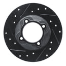 R1 81-85 Mazda GLC Front Left Drilled & Slotted Black Brake Rotor