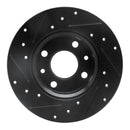 R1 12-19 Fiat 500 Front & Rear Drilled & Slotted Black Brake Rotor Set