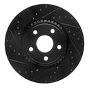 R1 11-25 Dodge Durango Front & Rear Drilled & Slotted Black Brake Rotor Set