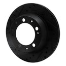 R1 77-88 Porsche 924 Rear Left Drilled & Slotted Black Brake Rotor