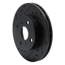 R1 90-91 Toyota Celica Front Left Drilled & Slotted Black Brake Rotor