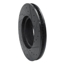 R1 18-20 Land Rover Range Rover Front Left Drilled & Slotted Black Brake Rotor