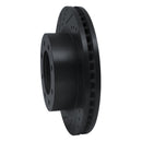 R1 12-21 Nissan NV1500 Front Left Drilled & Slotted Black Brake Rotor