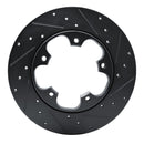 R1 15-25 Ford Transit-150 Rear Right Drilled & Slotted Black Brake Rotor