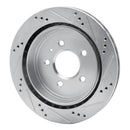 R1 03-11 Cadillac CTS Rear Left Drilled & Slotted Silver Brake Rotor