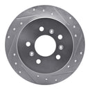 R1 06-10 Buick LaCrosse Rear Right Drilled & Slotted Silver Brake Rotor