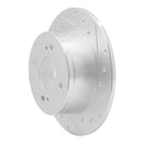 R1 1979-1981 Nissan Maxima Rear Right Drilled & Slotted Silver Brake Rotor