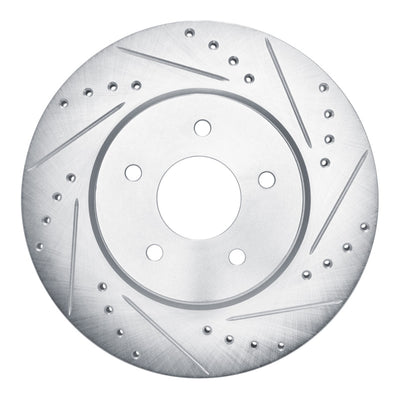 R1 19-24 Infiniti QX50 Rear Right Drilled & Slotted Silver Brake Rotor