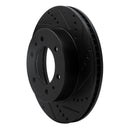 R1 06-10 Hummer H3T Front Right Drilled & Slotted Black Brake Rotor