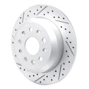 R1 18-25 Jeep Wrangler Rear Left Drilled & Slotted Geo-Carbon Rotor