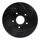 R1 97-05 Chevrolet Blazer Front Left Drilled & Slotted Black Brake Rotor
