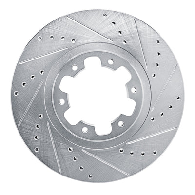 R1 98-04 Infiniti QX4 Front Right Drilled & Slotted Silver Brake Rotor