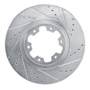 R1 98-04 Infiniti QX4 Front Right Drilled & Slotted Silver Brake Rotor