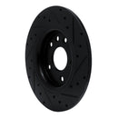R1 17-25 Chrysler Grand Caravan Rear Left Drilled & Slotted Black Brake Rotor