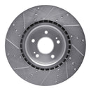 R1 10-16 Hyundai Genesis Coupe Front Right Drilled & Slotted Silver Brake Rotor