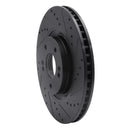 R1 11-25 Hyundai Tucson Front Right Drilled & Slotted Black Brake Rotor