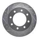 R1 99-20 Chevrolet Express 3500 Rear Left Drilled & Slotted Silver Brake Rotor