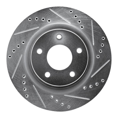 R1 07-13 Nissan Altima Front Right Drilled & Slotted Silver Brake Rotor