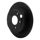 R1 95-02 Mazda Millenia Rear Left Drilled & Slotted Black Brake Rotor