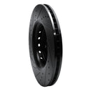 R1 14-23 Dodge Charger Front Right Drilled & Slotted Black Brake Rotor