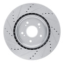 R1 2019-2025 Acura RDX Front Right Drilled & Slotted Silver Brake Rotor
