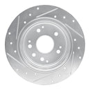 R1 01-03 Acura CL Rear Right Drilled & Slotted Silver Brake Rotor